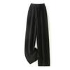 Pantalones de Pierna Ancha Otoño e Invierno 2025 para Mujer Cintura Alta Holgados Casuales de Pierna Recta de Punto Cálido de Punto Largos hasta el Suelo Pantalones de Abrigo