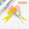 Novo Laço de Filme Arco-Íris Flores Puxadas à Mão Flores Laser Coloridas Transfronteiriças Flores Puxadas por Laço Embalagem de Presente com Flores em Relevo