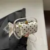 Bolsa de Mão Nova Moda Verão Shuai Mijia 2026, Bolsa de Ombro Elegante com Bolinhas, Bolsa de Mão Feminina, Bolsa de Ombro Único