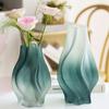 Florero de Vidrio Esmerilado con Forma de Tornado Ins Arreglo Floral Decoración para Sala de Estar Mesa de Comedor Adornos Estilo Ins Cerámica Imitación Degradada