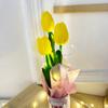 Cubeta de Abrazo de Tulipán de PU Sintético Flor de Lana Linda Abrazo Bendición Regalo Creativo Festival Vacaciones Regalo al por Mayor