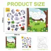 Libro de Pintura con Pegatinas Transfronterizo para Niños DIY Animales de Dibujos Animados Dinosaurio Océano Por Número Rompecabezas de Pegar Libro de Pegatinas