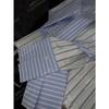 Liquidación 130Algodón Satinado Patchwork Hilo Teñido Rayas Sueltas Cuello Puntiagudo Clásico Hombro Caído Silueta Camisa