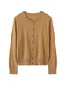 Cardigan de punto fino de lana de 60 hilos con cuello redondo para mujer, primavera y otoño, nuevo, versátil, holgado, chal exterior estilo francés, top de punto