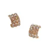 Pendientes de Aro en C de Circonita Retro de Lujo Ligero, Diseño de Nicho, Pendientes Exquisitos y Versátiles, Moda de Alta Gama y Accesorios de Oreja Personalizados