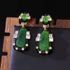 Pendientes Repujados Estilo Chino Nuevo Vintage, Pendientes de Lujo Ligero Estilo Corte Hechos a Mano, Pendientes de Resina con Incrustaciones de Cristal Estilo Étnico