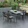 Mesas e cadeiras de exterior, cadeiras de vime à prova d'água e de sol para pátio, mesas e cadeiras de exterior para terraço de jardim de villa, conjunto para uso doméstico