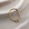 Pulsera de Acero de Titanio Transfronteriza de Venta Caliente para Mujer Trébol de Cinco Hojas Diamante Estilo Ins Personalidad Colección Chapado al Vacío en Oro de 18K