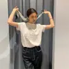 Zhang Ziyi Dama Noble Socialité Viste Ropa de Buen Gusto de Alta Calidad Bordado de Velero Manga Corta Tejido Fino Algodón Delgado Camiseta Mujer 2026