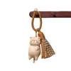 Novo Pingente de Bolsa de Gato de Madeira de Faia Entalhada DIY Chaveiro de Borla Bonito Pingente de Desenho Animado Ornamento