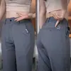 Pantalones Casuales de Seda de Hielo para Hombre 2026 Nuevos Pantalones Rectos Ajustados para Hombre Pantalones Finos de Traje de Negocios para Verano Pantalones Largos para Hombre