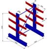 En stock viga en voladizo de un solo lado de doble cara tubería de acero inoxidable de alta resistencia perfil de acero aluminio estante de almacenamiento de tamaño mediano medio de almacenamiento