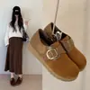 Nuevos Zapatos Casuales Retro Birkenstock de Suela Gruesa para Mujer Otoño 2026, Mocasines Slip-On de Cuero Gamuza