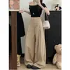 Pantalones anchos de pierna ancha, holgados, de cintura alta, estilo coreano, con efecto de caída, pantalones casuales para mujer, moda versátil de otoño, pantalones sencillos de longitud completa
