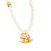 Tienda de Oro Mismo Estilo Arena Dorada DIY Perla Color Macarrón Caballo Mecedora Colgante Anillo de Carrera Pequeño de Colores Cadena para Clavícula