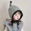 Nuevos gorros de punto con orejeras para otoño e invierno para bebés y niños pequeños, cálidos y elegantes, adecuados tanto para niños como para niñas, moda coreana y japonesa