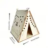 Tienda de Madera Pintable DIY para Navidad Tienda de Campaña Estilo Ins de Navidad Portavelas de Madera Lámpara Adorno de Decoración para el Hogar