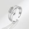 Anillo giratorio de tres anillos con diseño transfronterizo de Amazon Explosions para mujer, con cuentas de transferencia de deseos, apertura ajustable.