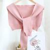 2025 Novo Estilo Listrado Xale Feminino Internet Popular Ar-condicionado Quarto Verão Estilo Ocidental Camisa Combinando Ombro Malha Externa Gola Falsa F