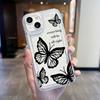 Capa Protetora Temática de Borboleta para Apple 14, Capa de Celular Airbag iPhone 16 Plus, Capa Transparente Macia Simples 17 Pro Max