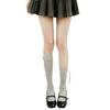 Calcetines de algodón con lazo estilo coreano para mujer, estilo japonés JK, estilo ballet dulce, a rayas, de tiro alto y apilados.