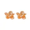 Pendientes florales de plata vintage transfronterizos europeos y americanos con un diseño geométrico de alta gama, versátiles para la moda de verano y el uso diario, para mujer