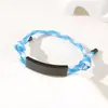 Al por mayor al contado transfronterizo Pulsera de doble cordón de ajuste Pulsera de cuerda trenzada ajustable de acero inoxidable multicolor con impresión y grabado de color UV