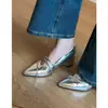 Zapatos de mujer Chuyuji estilo francés de punta plateada, elegantes, con plataforma interior para aumentar altura, Mary Jane de corte bajo, tacón alto versátil
