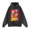 Moletons Masculinos de Anime Marca de Moda Street Europeia e Americana Quadrinhos Japoneses Oversize Algodão Puro Lavado Street Desgastado Tops para Homens