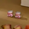 Pendientes Personalizados S925 de Plata con Aguja Dongdaemun para Mujer Diseño de Nicho Pendientes Geométricos de Cubo de Azúcar Estilo para el Trabajo Moda Minimalista