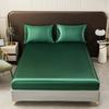Juego de Sábanas Ajustables de Satín Completamente Cerradas Más Vendido Transfronterizo, Ropa de Cama Sencilla de Color Sólido, Sábanas, Fundas de Almohada, Juego de Tres Piezas Disponible