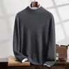 Camisa de cachemira para hombre, cuello redondo, siete agujas, gruesa, cálida, talla grande, interior, color liso, moderna