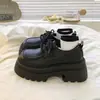 Mocasines de Plataforma para Mujer 2026 Otoño Nuevas Llegadas Zapatos de Mujer Estilo Británico Zapatos Negros de Cuero Versátiles Planos que Aumentan la Altura