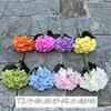 Hortensia verde hidratante de comercio exterior, tacto suave de goma, hortensia de una sola cabeza, hortensia grande, decoración suave para bodas, fabricante de flores falsas