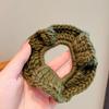 Corda de cabelo de rede de flor de tricô infantil, corda de cabelo da moda, amarrador de cabelo trançado à mão não machuca o cabelo, laço de cabelo, anel de cabelo de intestino grosso grande, feminino