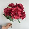 Flor Artificial Novo Buquê de 5 Cabeças Hortênsia Cerimônia de Casamento Salão Teto Fileira de Flores Base Arranjo de Flores de Hortênsia Colocação de Flores de Mesa