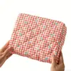 Nova Bolsa Feminina Acolchoada de Armazenamento Grande Capacidade Doce Estudante Portátil Bolsa de Mão Macia Necessaire