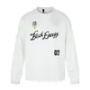 Yidao Vintage 2026 Otoño Nuevo Estilo Americano Diseño de Moda Estampado de Letras Encaje Holgado Casual Manga Larga Camiseta