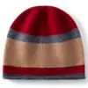 Nuevo gorro de cachemira, unisex, con rayas de contraste, un gorro de punto retro y versátil, perfecto para mantenerse abrigado y proteger del frío en otoño e invierno.