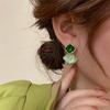 Pendientes de gelatina de diamantes pequeños y frescos, estilo femenino, ligeros, de lujo, de alta moda, que combinan con todo, estilo extranjero.