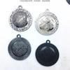 Joyas de aleación hechas a medida etiqueta redonda collar DIY colgante de sacerdote cabeza token religioso accesorios de collar colgante