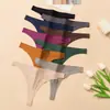 Comercio Exterior Tela Perlada de Lujo Ligero Ropa Interior para Mujer Seda de Hielo Sin Costuras T-Shapes Color Sólido para Mujer Transpirable Cómodo Sexy T-pants