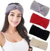Diadema de Lana Tejida Cruzada Europea y Americana Diadema Protectora para las Orejas Diadema Tejida a Mano Diadema Plana de Moda Cálida Otoño e Invierno Accesorios para el Cabello