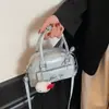 Bolsa Pequena Super Popular para Mulheres Primavera 2026 Laço Gatinho Kt Bolsa Torrada Prata Versátil Moda Ombro Transversal
