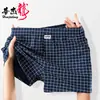 Cueca masculina Hua Jielong cueca masculina xadrez cueca boxer de algodão solta fina respirável calça Arrow uma geração de cabelo