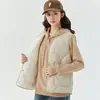 Chaleco Interior Cálido, Grueso, Forrado de Felpa para Mujer, Chaleco Casual de Lana de Cordero con Botones para Mujer 2502