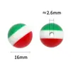 Contas Coloridas de Resina 16mm, Contas Soltas, Listras Tricolores, Furo Reto Acessórios para Joias DIY, Contas Artesanais, Componentes para Joias DIY