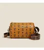 Bolso cruzado de moda estilo nuevo con estampado de cuero suave transfronterizo para mujeres de mediana edad con correa de hombro ancha, Bolso tipo almohada Boston con bloques de color
