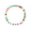 Colorido brazalete de combinación de letras inglesas de arcilla polimérica suave, traje, ins, hecho a mano, diseño de nicho, estilo étnico, brazalete multicapa