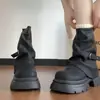 Botas Curtas de Solado Grosso Chuyuji Femininas para Mulheres Baixas, Novas Botas Estilo Martin Britânico Versáteis de Verão 2026 com Fivela